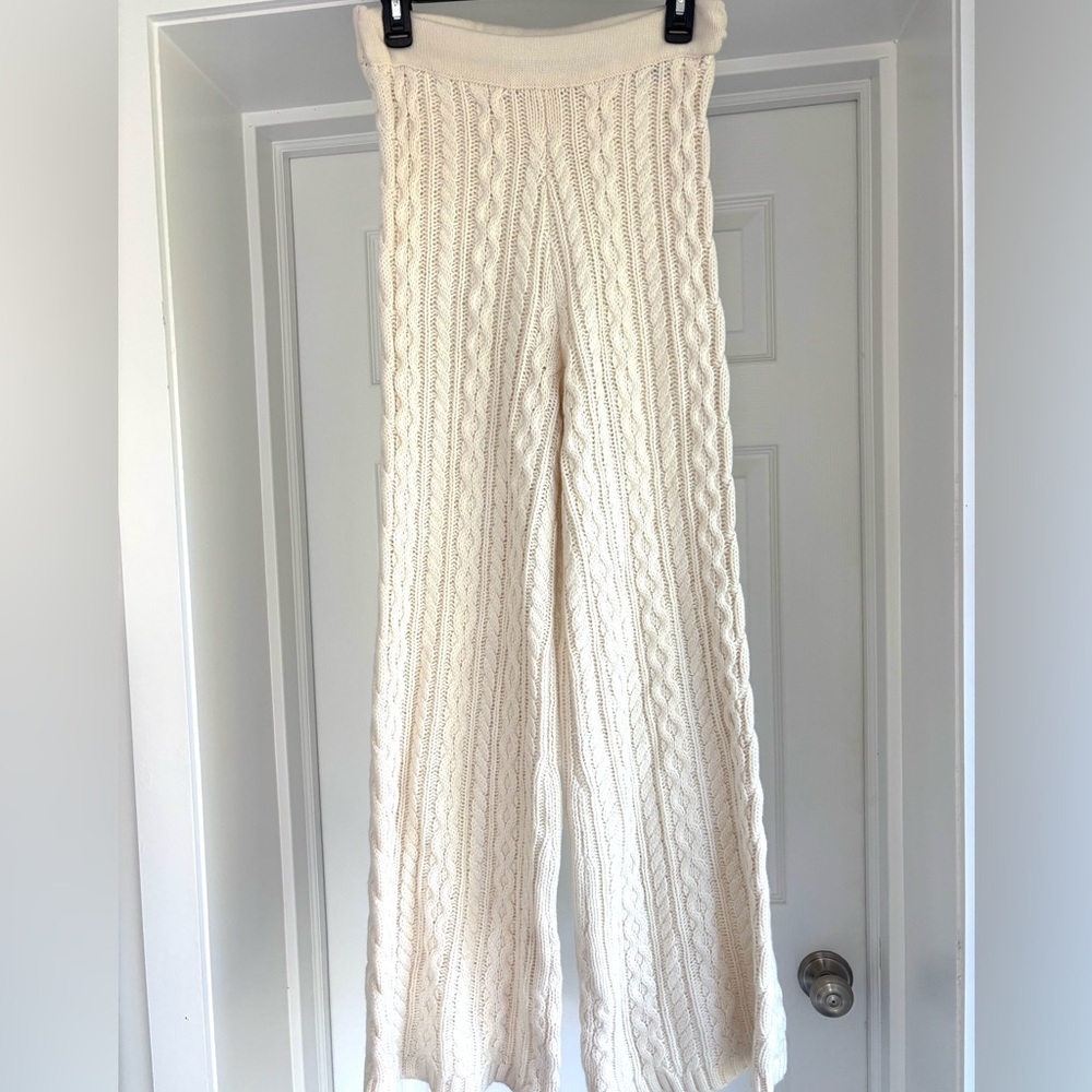 525 America Cream Cable Knit Sweater